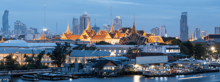 Bangkok view over grand palace 
